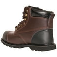 thumbnail image 2 of JuicyTrendz Men’s Leather Ankle Work Boots Steel Toe Cap Lace Up Slip Resistant Shoes Brown 10, 2 of 4