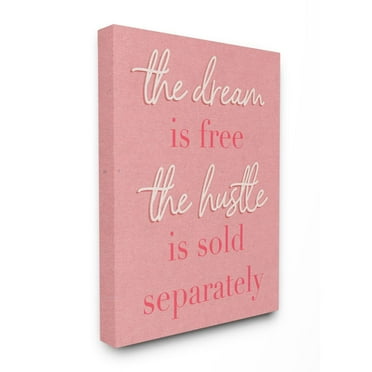 Stupell Industries The Dream Is Free Fashion Modern Pink Textured Word Design Canvas Wall Art by Daphne Polselli