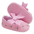thumbnail image 2 of Baby Girls Anti-Slip Soft Sole Embroidered Bow Princess Shoes with Balls Design First Walkers Prewalkers Shoes, 2 of 7