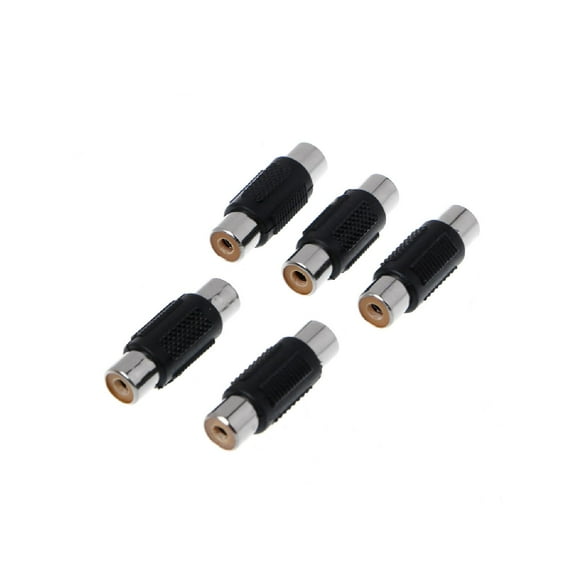5 Pcs RCA Female to RCA Female o Video Cable Jack Plug Adapter Connector