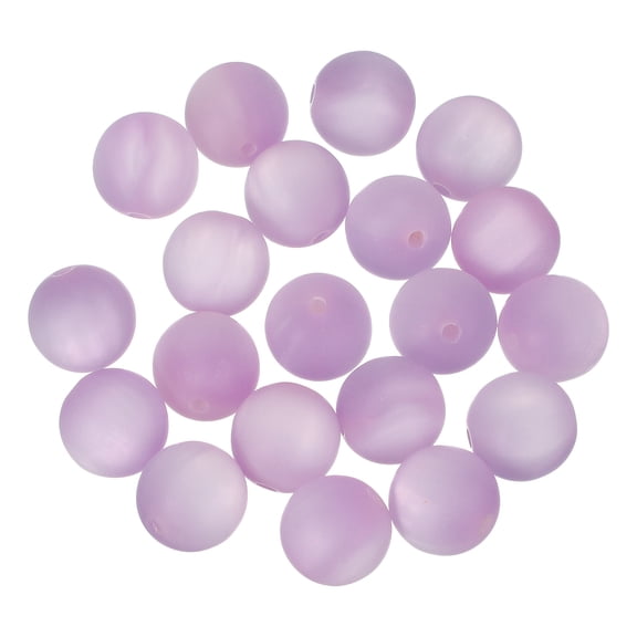 Uxcell 20 Pcs Acrylic Round Beads, 16mm Loose Beads Frosted Bulk Spacer Bead for Bracelets Necklace Earring Jewelry Making DIY Handmade Crafts Decoration, Light Purple