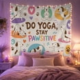 thumbnail image 2 of Do Yoga Stay Pawsitive Dogs in Yoga Poses, Playful Illustration Style for Dog Lovers, Dog Yoga Wall Art Birthday Gift, Tapestry Wall Hanging for Yoga Room and Dorm, 2 of 7