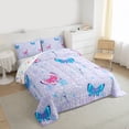 thumbnail image 3 of Homewish Flying Dragonflies Butterflies 3 Pieces Queen Comforter Set for Boys Girls,Spring Garden Ultra Soft Bedding Sets,Chic Flowers Bedding Comforter Set Breathable,Microfiber Bedroom Decor, 3 of 8