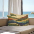 thumbnail image 5 of Color Mountain Stripes Outdoor Pillow Covers Set of 2 Vintage Abstract Waves Striped Waterproof Throw Pillow Case Decorative Square Cushion Cover for Patio Couch Garden Balcony, 20"x12", 5 of 9