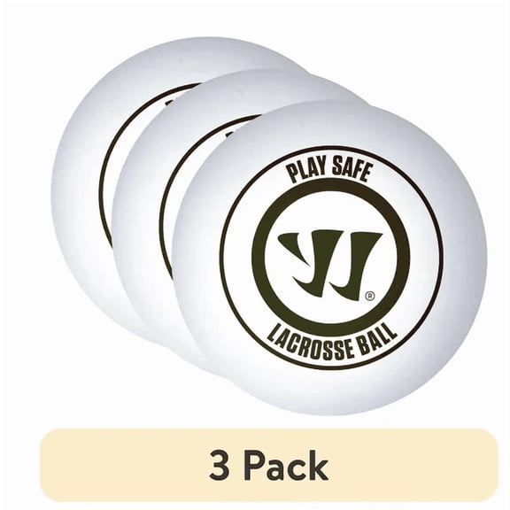 (3 pack) Warrior Lacrosse Rubber Recreational Ball - White - Full Size for Training or Play (Pack of 12)