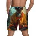thumbnail image 2 of Lsque Mens Swim Trunks Moonlit Hairless Cat Monk Pattern - Bathing Suit Compression Liner - Beach Swim Shorts Swimwear - (S-3XL) - Stretch Quick Dry -XX-Large, 2 of 9