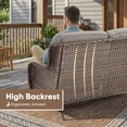 thumbnail image 4 of PARKWELL Outdoor Wicker Loveseat Glider with Gray Cushion in Brown Rattan Finish, 4 of 10