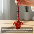 thumbnail image 4 of Abbraccia Llavero de piedra roja, decoración Pixiu auspiciosa, amuleto de paz dragón, accesorio de la suerte, 4 of 6
