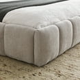thumbnail image 6 of Queen Size Platform Bed, Upholstered Chenille Floor Bed with Channel Tufted and Thick Fabric, Cloud Soft Padded Grounded Bed with Solid Frame, No Box Spring Needed, Beige, 6 of 8