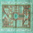 thumbnail image 1 of Ahgly Company Indoor Square Animal Turquoise Blue Traditional Area Rugs, 3' Square, 1 of 4