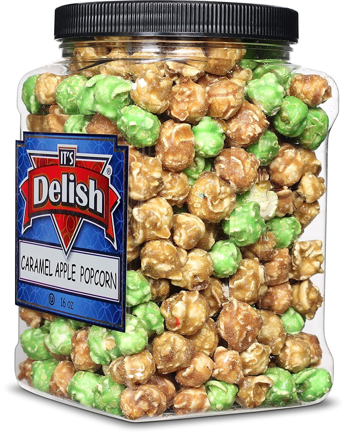 Gourmet Caramel Apple Popcorn Mix by Its Delish, 16 OZ Jumbo Container  Caramel Corn Air Popped Sweet and Crunchy Glazed Carmel Corn Snack, Movie Night, Parties, Events - Gluten Free, Vegan, Kosher