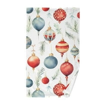 Christmas Balls Leaves Cotton Face Towels Soft Hand Towel Absorbent Bathroom Towel for Kitchen Hotel Decoration