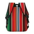 thumbnail image 4 of Horeoi Mexican Serape Blanket Stripes Print Eco-Friendly Lightweight Student Backpack for School Travel - Ergonomic Padded Laptop Compartment & Multi-Pocket Design, 4 of 5