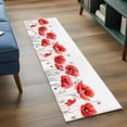thumbnail image 3 of 2'x6' Rug Runners for Hallways Kitchen, Red Spring Floral Non Slip Entryway Beside Floor Carpet Runner, Pastoral Botanical Summer Elegant Washable Laundry Room Bedroom Throw Rugs Mat for Family Pet, 3 of 8