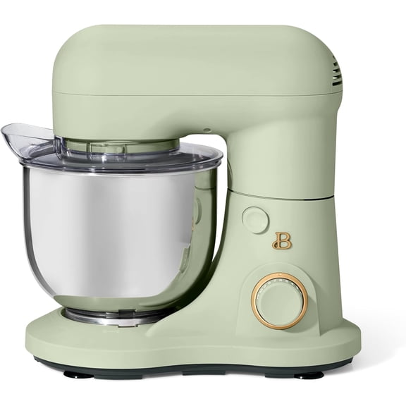 Beautiful 3.5 Qt Stand Mixer, Sage Green with Flat Beater, Dough Hook, Whisk