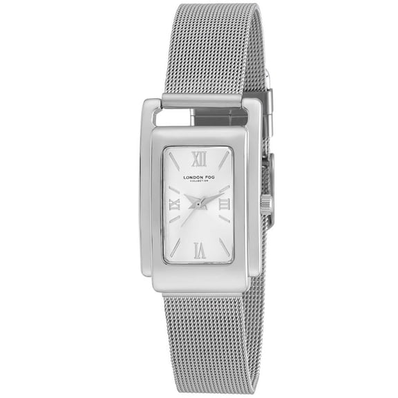 London Fog Thames Silver Mesh Tank Watch
