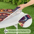 thumbnail image 5 of 44 Inch Round Tablecloth with Elastic Edge, Waterproof Oxford Fabric, Paisley Design, Durable and Wipe Clean for Indoor or Patio, 5 of 7