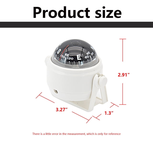 Langgg 1 Set Boat Compass Direction Display Equipment Practical Simple Navigation Tools Sailing Tool with Clear Displaying for Outdoor White