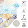 thumbnail image 3 of 2 Piece Soft Bathroom Rug Set Watercolor Yellow Flowers Bath Mat and U-Shaped Toilet Contour Rug (16"x24"+20"x24"), 3 of 7