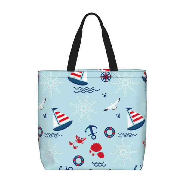 Balery Sailboats Anchors Bolsa de Mano para Mujeres con Cremallera, Bolsa de Gimnasio con Compartimentos, Bolsa para Laptop, Bolsa para Trabajo