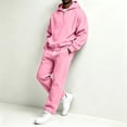thumbnail image 5 of Delconic Mens Fleece Quarter Zip Hoodie and Sweatpants Set Loose Fit Pullover Hooded Sweatshirt Drawstring Jogger Pants Pink 2XL, 5 of 5