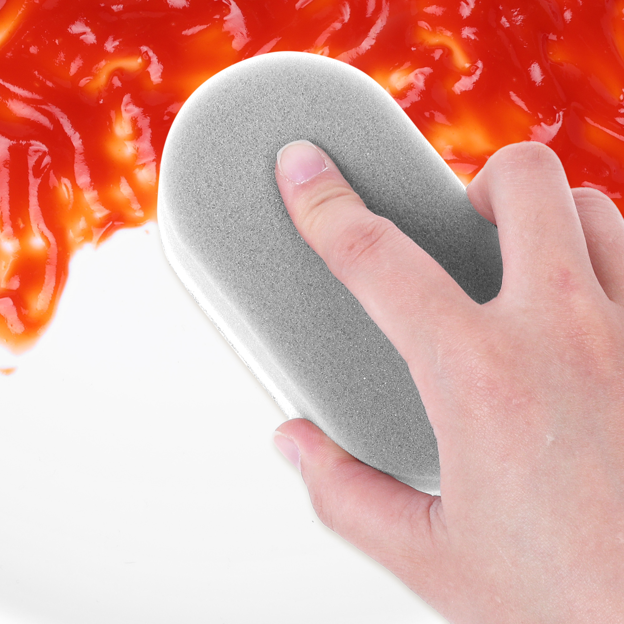 Unique Bargains Kitchen Scrub Sponges Non-Scratch Cleaning Sponge for Household Silver 3