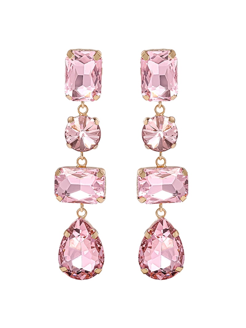 Jessica Simpson Women's Faceted Stone Drop Dangle Earrings