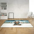 thumbnail image 2 of Hello Winter Dachshund Welcome Snowy Night Watercolor Vintage Indoor Rug Wiener Dog Lover Gifts Idea Carpet Living Bed Room Sofa Home Decor - 01011, 2 of 5