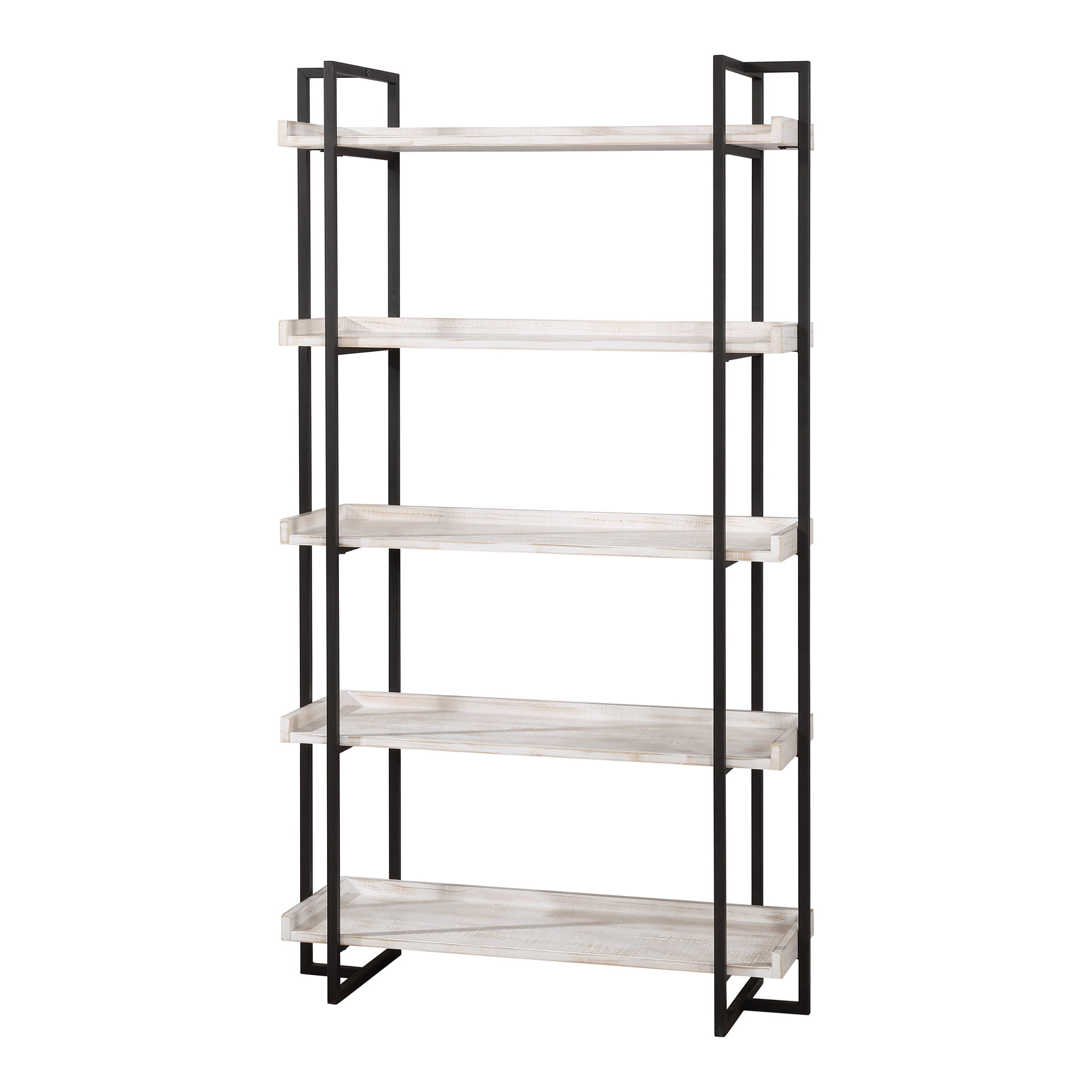 Furniture of America Sohl 5-Shelf Bookcase, Antique White