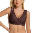 thumbnail image 5 of yievot Womens Lace Front Closure Bras No Underwire Padded Full Coverage Wireless Bras Push Up Wirefree Bras Soft Everyday Bra, 5 of 8