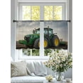 thumbnail image 5 of Farm Tractor Semi Sheer Curtains 45 Inch Length 2 Panels Set, Green Truck Country Rustic Field Harvester Sheer Kitchen Curtain Privacy Voile Window Curtain for Living Room Bedroom Rod Pocket Drapes, 5 of 7