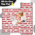 thumbnail image 4 of Baseballs and Stripes Red White Pattern Teens Toddler Nap Mat with Pillow, Sleeping Mat Bag for Preschool Daycare 50"x20", 4 of 6