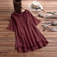 thumbnail image 3 of Summer Tops for Women Dry Tech Shirts Women Fit T Shirts Pack Shirt Tee Womens Long Sleeve Cold Gear Long Sleeve Heat Tee Shirt T for Sports Womens Foil Top Fl Wine 2XL, 3 of 3