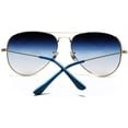 thumbnail image 4 of Samba Shades Unisex Classic Aviator Sunglasses Gold Frame Blue Lens - Glen & Ivy Sky Inspired, 4 of 4