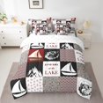 thumbnail image 2 of Erosebridal Twin Size Lake House Comforter 7 Pieces, Rustic Farmhouse Fitted Sheet Sailboat Fishing Flat Sheet, Bohemian Arrows Pillow Cases Rustic Country Decor Throw Pillow Covers, 2 of 5