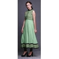 thumbnail image 3 of Bimba Pastel Mint3 Tribal Anarkali Dress Mandarin Collar Sleeveless Kurtis for Women Print Maxi Dress XX-Large, 3 of 6