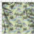 thumbnail image 4 of Soimoi Yellow Cotton Poplin Fabric Animals & Pine Tree Fabric Prints By Yard 56 Inch Wide, 4 of 5