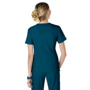 Koi lite women's philosophy mock wrap side zipper solid scrub top