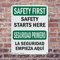 thumbnail image 4 of (2 Pack) Safety Starts Here Bilingual OSHA Safety First Sign 18 Inch X 24 Inch Indoor / Outdoor Rust-Free Aluminum Metal Signs for Workplace, Workshop, and Construction Site, Made in, 4 of 8