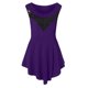 thumbnail image 5 of ICHUANYI Clearance Plus Size Women Solid Floral Lace Roundn Neck Asymmetric Sleeveless Tops Blouse(Purple, M) ICHUANYI WER2023081015155, 5 of 6