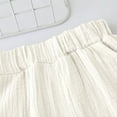 thumbnail image 5 of Ruyang Toddler Girls Cotton Linen 2 Piece Set Short Sleeve Button Down Shirts & Elastic Waist Shorts Thin Loose Casual Outfits, 5 of 8