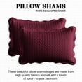 thumbnail image 2 of Ameha 3 Piece Quilt Set Chevron Embossed Bedspread Reversible Ultrasoft Microfiber Adult Bedding Burgundy Color King, 2 of 9