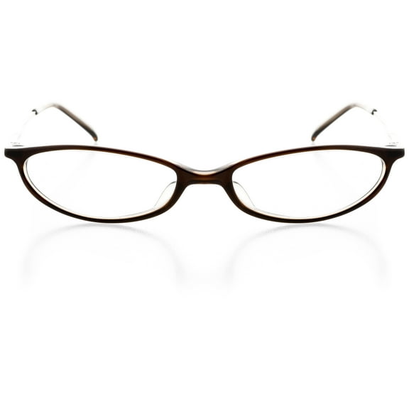 Womens Optical Eyewear - Oval Shape, Plastic Full Rim, Black Crystal