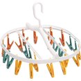 thumbnail image 1 of Tendedero de calcetines de 24 piezas para exteriores, Tendedero portátil de plástico para colgar ropa con clips a prueba de viento para calcetines, ropa interior, ropa de bebé y sombreros TUNC Sencillez, 1 of 5