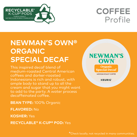Newman's Own - Organics Special Blend Decaf Coffee K-Cup Pods, 24 Count