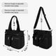 thumbnail image 5 of Bolso CALUOMATT para mujer, bandolera de lona, color negro, 5 of 7