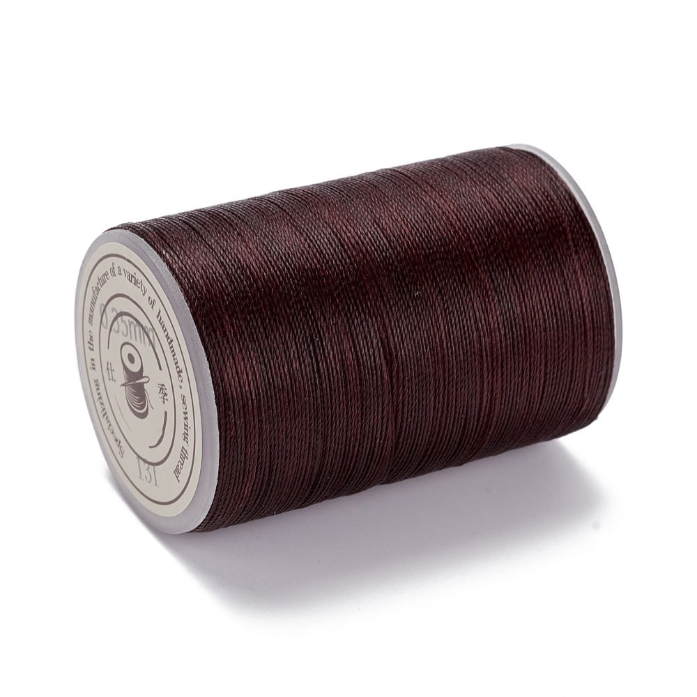 10Roll Round Waxed Polyester Thread String Micro Macrame Cord Twisted Cord for Leather Sewing Stitching Brown 0.3~0.4mm about 174.98 Yards(160m)/Roll