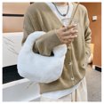 thumbnail image 1 of Plush Handbag Cute Stylish Zipper Closure Soft Small Women Tote Bag for Daily PartyWhite, 1 of 1