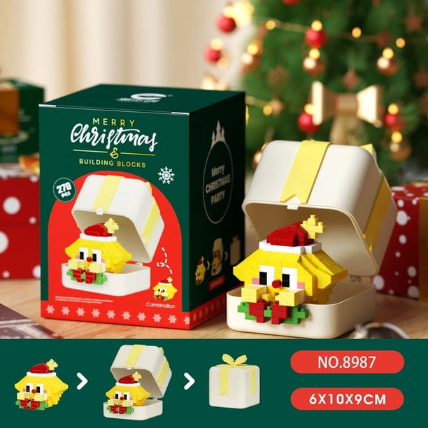 Bloques de construcción creativos de la serie de Navidad, ciervo, muñeco de nieve, Animal de dibujos animados, Daruma, huevo, modelo de ladrillo, juguete, regalo de Navidad de ren, nuevo producto