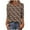 #358-Brown, variant on Shirts For Women Printed Button 3/4 Sleeve T-shirt Crew Neck T-shirt Button Down Shirts For Women Plaid Graphic Casual Loose Tops Casual Printed Gifts For Women
